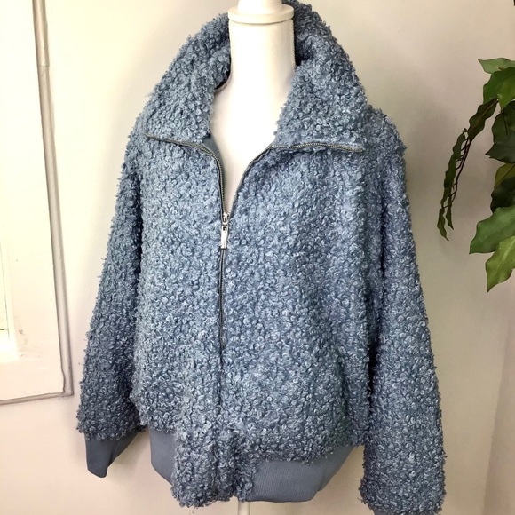Ashley Stewart JOU JOU | Curly Sherpa Bomber Jacket - Picture 8 of 15